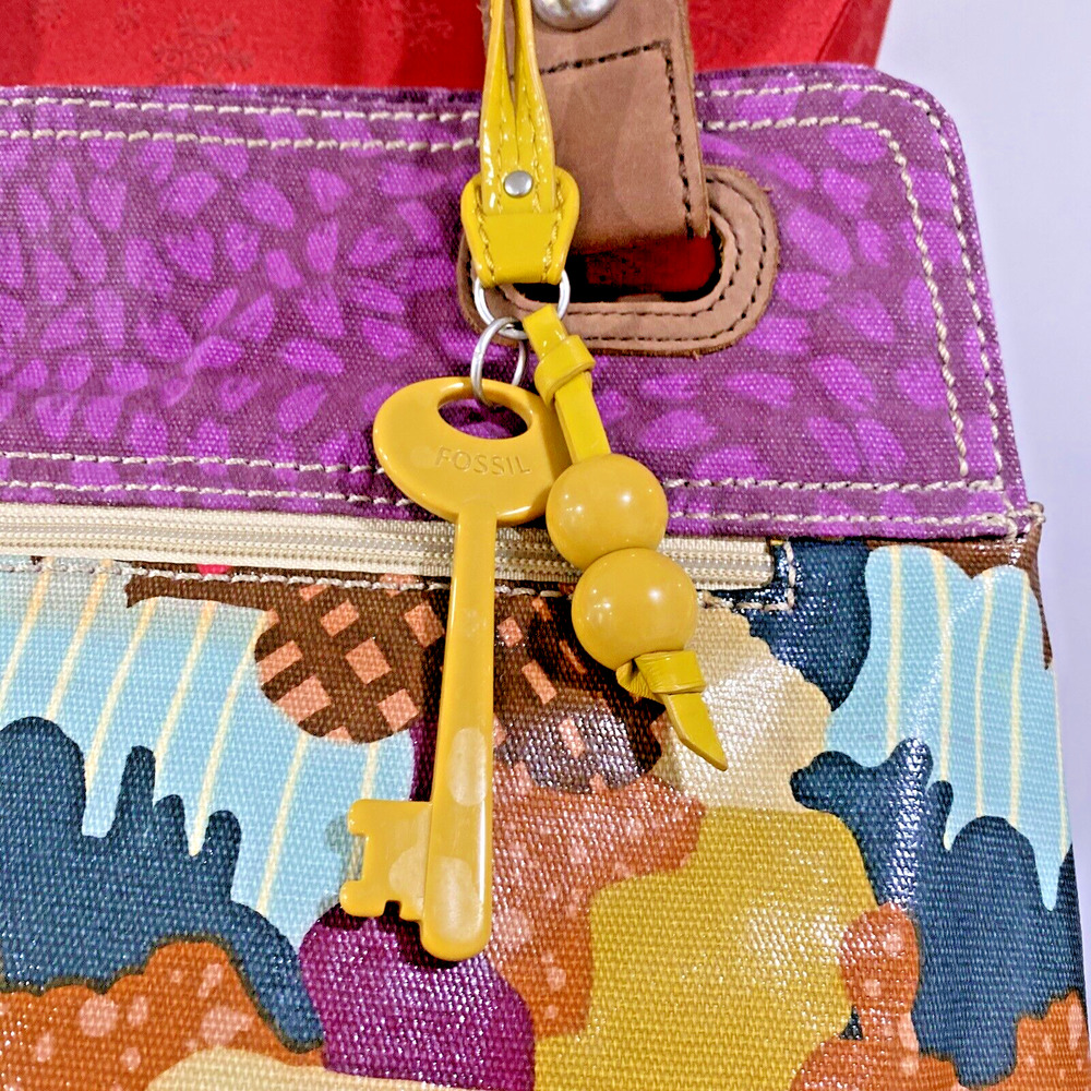 Vintage Fossil Key-Per Shoulder Bag Purse Plastic… - image 4